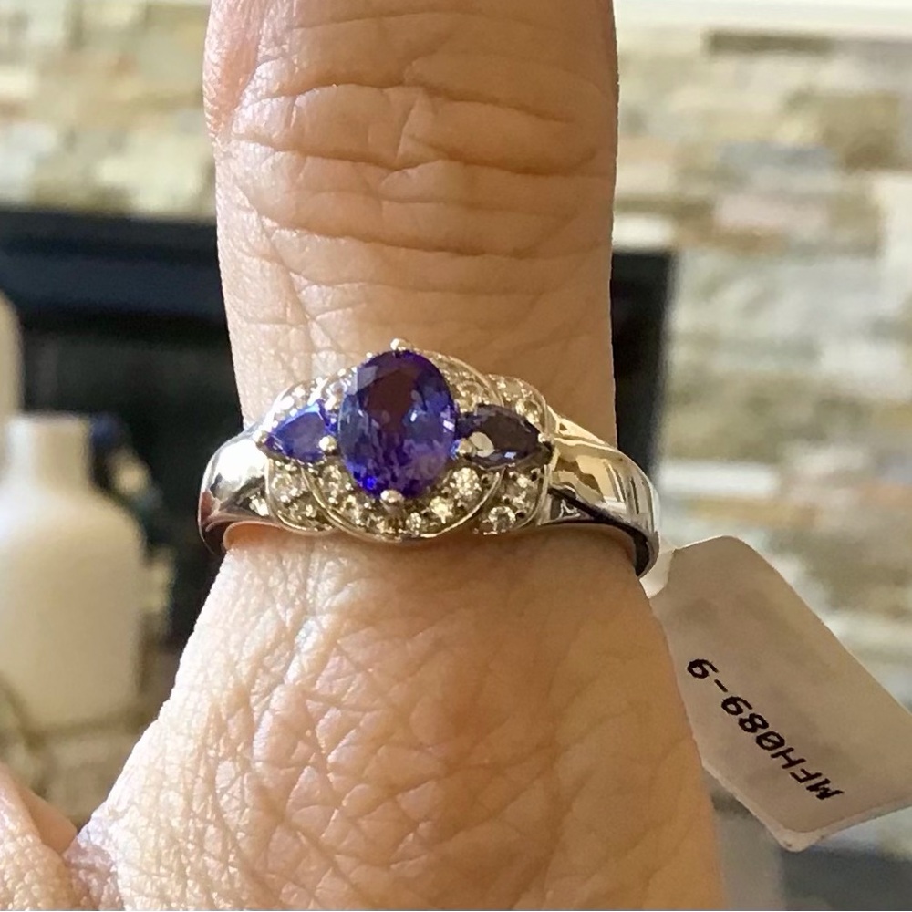 JTV Mixed Shape Tanzanite 1.01ctw 925 Silver ring